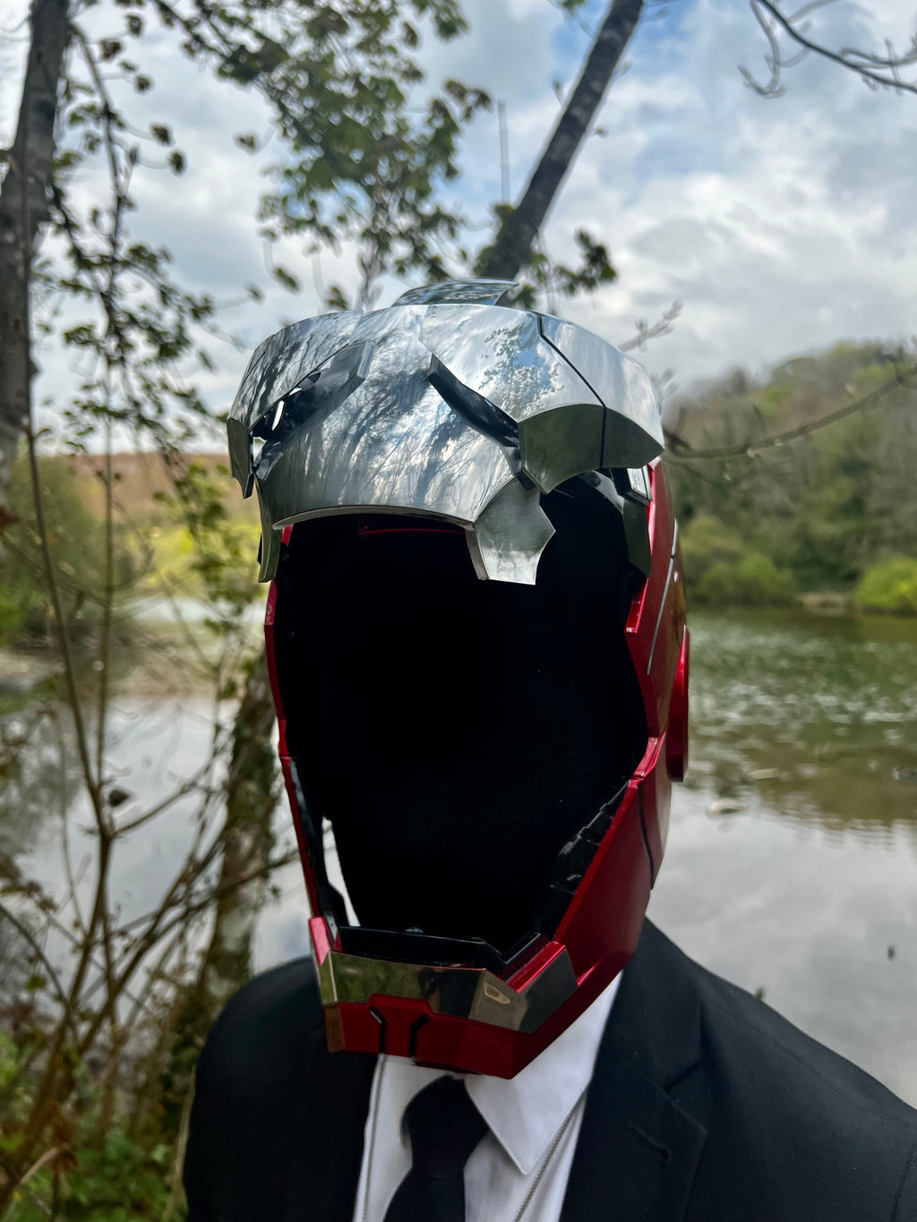 Iron Man MK5 Electric Helmet - Red & Silver
